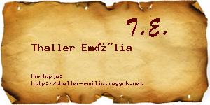 Thaller Emília névjegykártya
